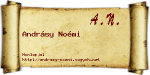 Andrásy Noémi névjegykártya